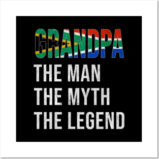 Grand Father South African Grandpa The Man The Myth The Legend - Gift for South African Dad With Roots From  South Africa Posters and Art